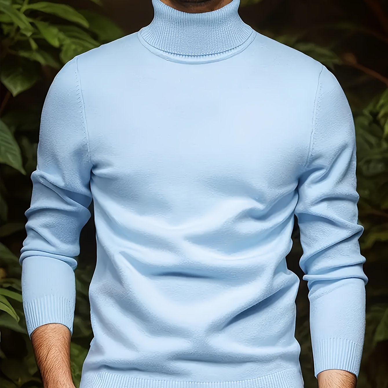 Men’s viscose turtleneck sweater with long sleeves and high neck. Regular fit, medium stretch knit fabric. Lightweight, breathable, fast UK shipping.