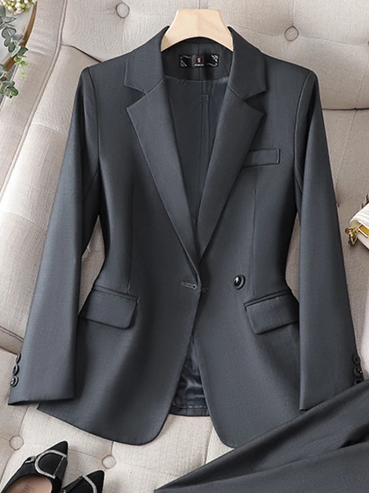 Gray professional blazer suit women's 2pc uk-ftf