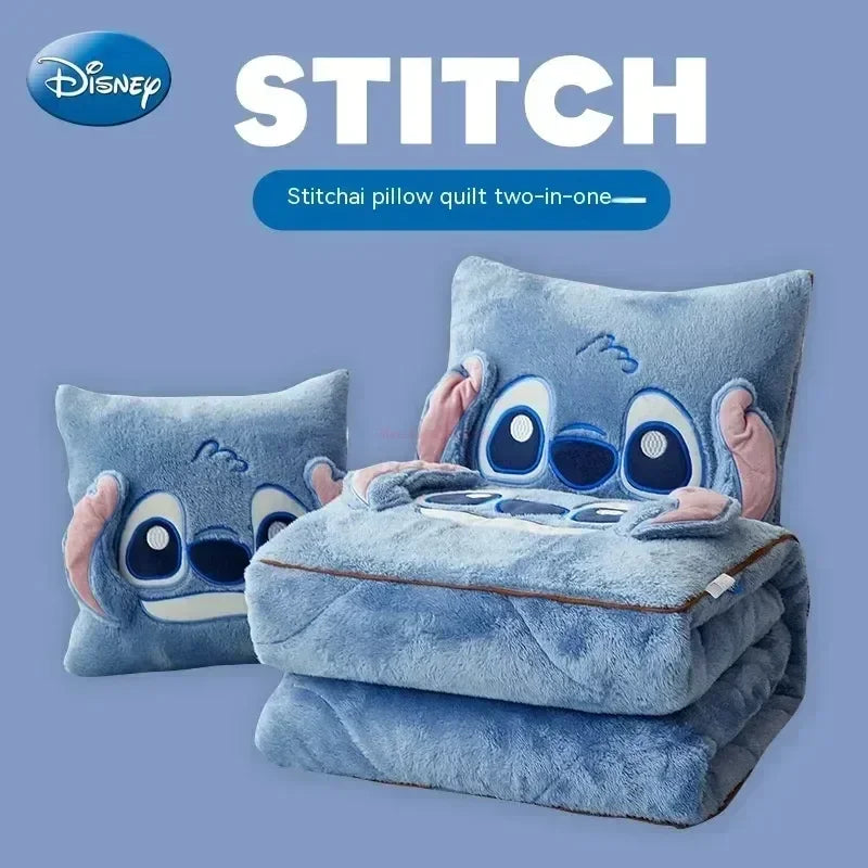 Stitch Pillow Blanket – Kawaii flannel pillow transforms into a thickened nap blanket. Perfect for living rooms or children's bedrooms. Available on FTFmarket.net, fast delivery in the UK. Stay stylish with FTF Fashion, stitch bedding disney and Mode FTF. Stitch pillow blanket UK – soft, cosy, Stitch character, kids blanket, fast UK delivery.