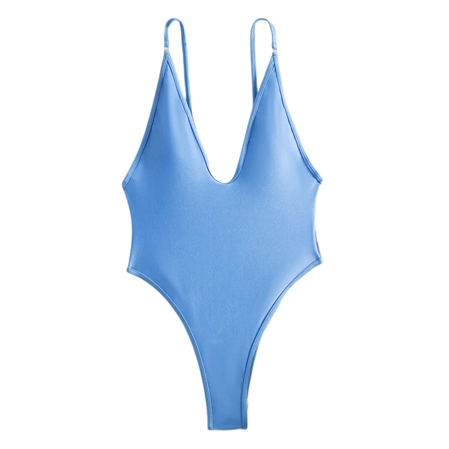 Deep V sleeveless bodysuit swimsuit, sexy and fashionable, soft stretchy fabric, FTF Fashion UK.