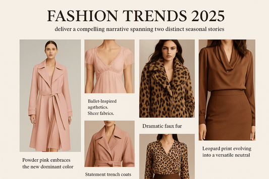Fashion trends 2025 runway spring summer autumn winter powder pink faux fur leopard print sheer fabrics FTF Market UK style guide