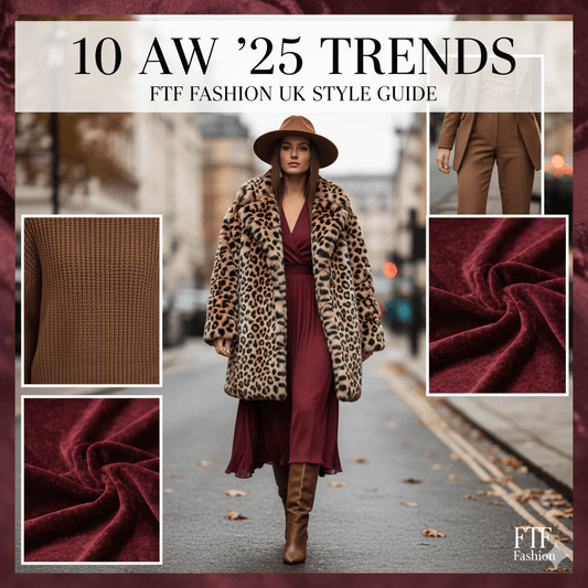 10 autumn winter 2025 fashion trends FTF Fashion UK faux fur leopard print burgundy feminine silhouettes mocha brown style guide