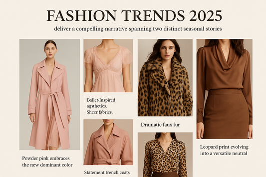 Fashion trends 2025 runway spring summer autumn winter powder pink faux fur leopard print sheer fabrics FTF Market UK style guide