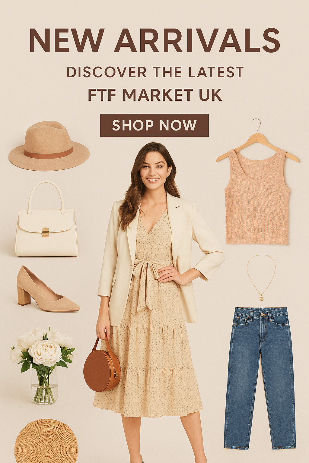 Stylish women's clothing and accessories from UK Ftfmarket – latest UK fashion trends with fresh new arrivals for women’s wardrobe updates.