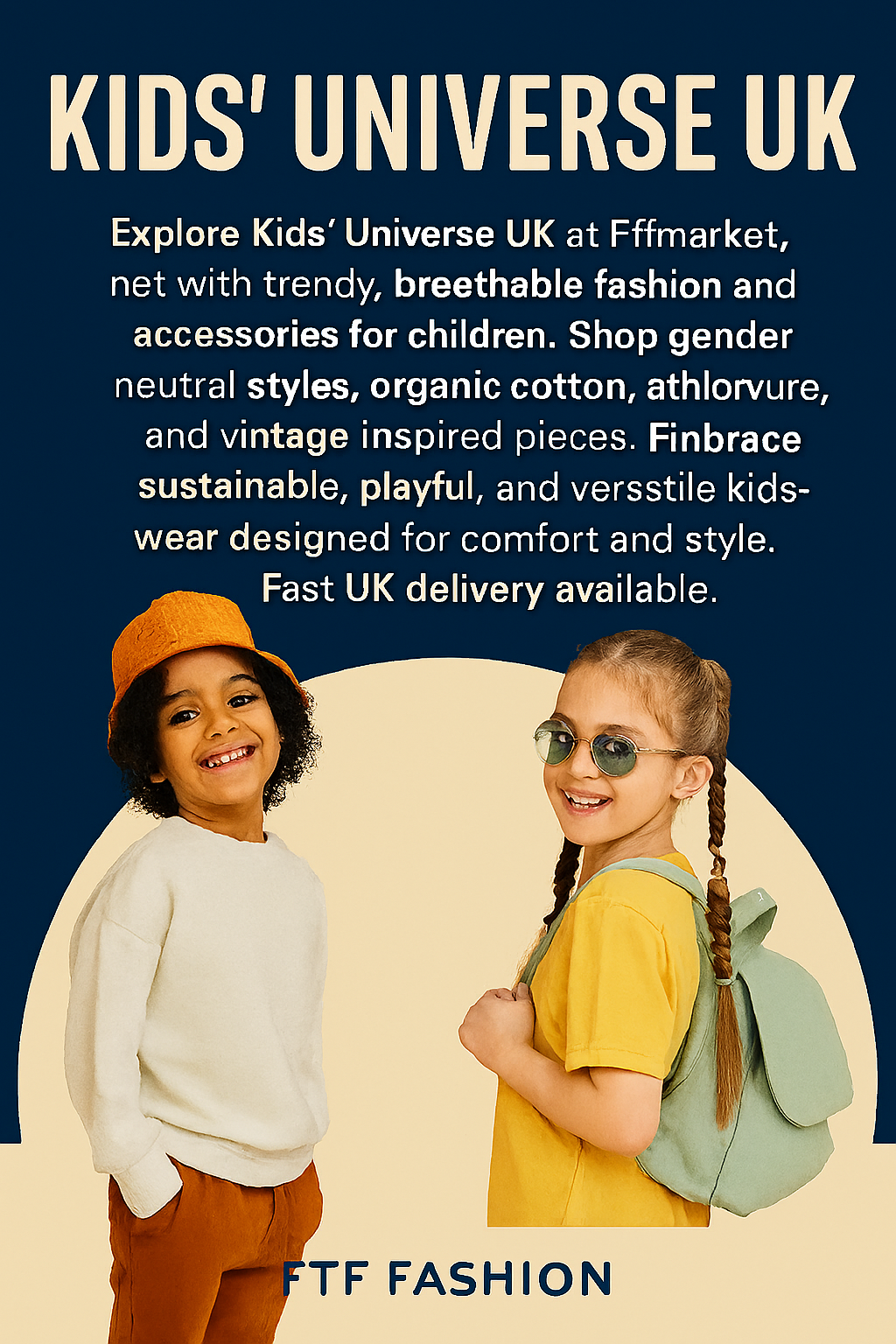 Kids' Universe UK: gender-neutral, sustainable, breathable kids’ fashion and accessories. FTF Fashion, Mode FTF, fast UK delivery.