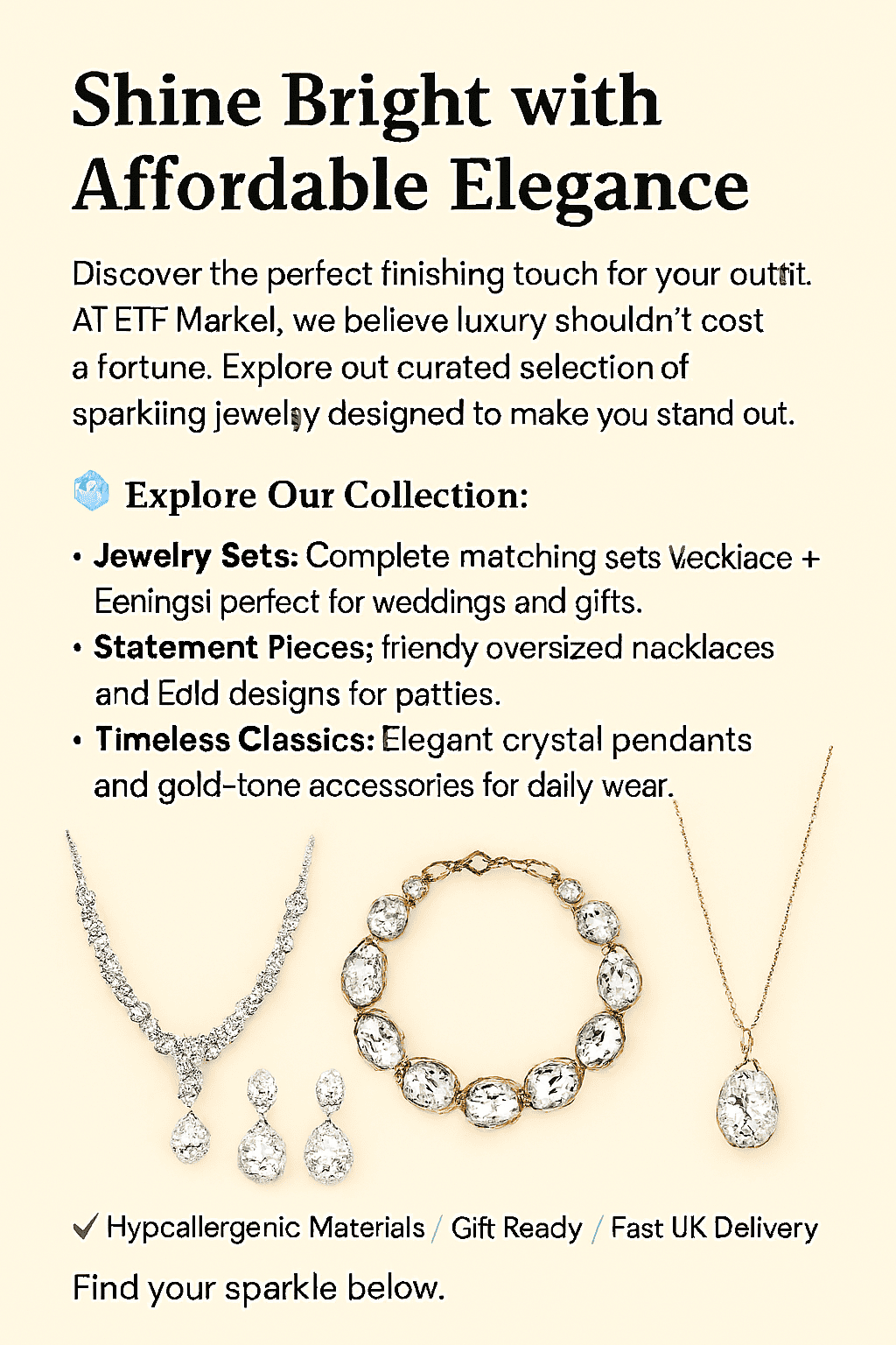 Jewelry accessories UK earrings necklaces bracelets FTF Market women's collection