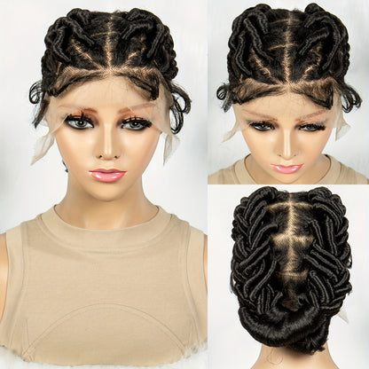 Full Lace Braided Wig, synthetic high-temperature fiber, versatile for all ethnicities, ftf fashion