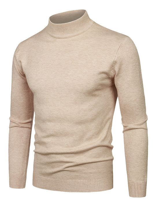 Men's High-Neck Knit Sweater - Autumn/Winter 2023 Collection, Soft Brown Cable Knit Pullover with Ribbed Cuffs, Non-Transparent, Stretch Fabric, Machine Washable. Men's High-Neck Knit Sweater, Autumn/Winter Collection, Soft Brown Cable Knit, Ribbed Cuffs, Stretch Fabric, Non-Transparent, Machine Washable, Pullover, FTF Market UK, ftf fashion