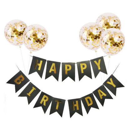 1set Happy Birthday Letter Banner Confetti Balloons - FTF Market