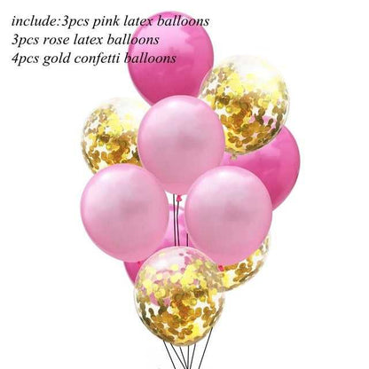 1set Happy Birthday Letter Banner Confetti Balloons - FTF Market