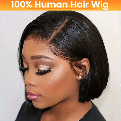 Brazilian Straight 13x4 Bob Wig, HD Transparent Lace Front, Remy Hair, Short Bob, Preplucked with Baby Hair. Breathable, comfortable, stylish. Embrace ftf fashion and mode ftf.