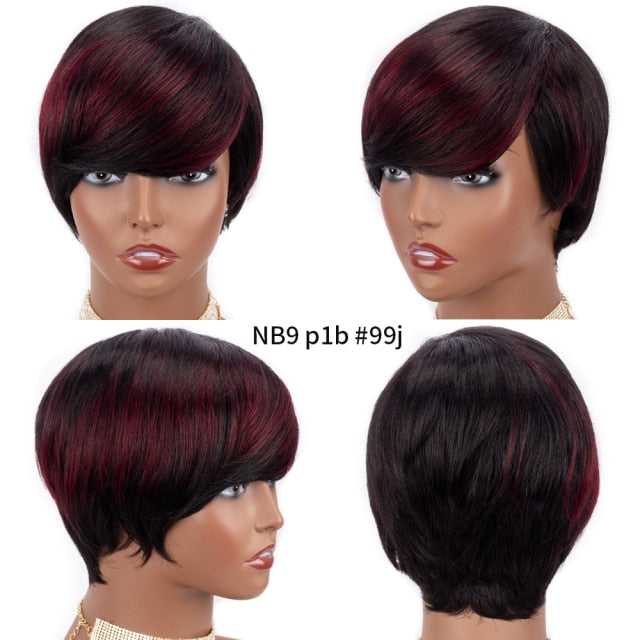 NEOBEAUTY 8-inch Straight Human Hair Bob Wig for Women