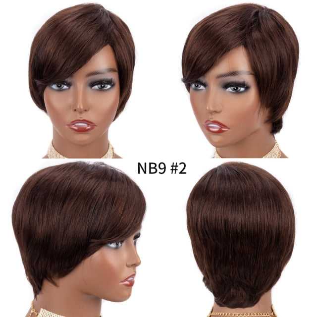 NEOBEAUTY 8-inch Straight Human Hair Bob Wig for Women