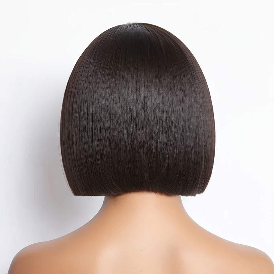 Chic Short Straight Bob Wig with HD Transparent Lace Front, 13x4 Human Hair, Side Parted, 150% Density. Natural color, breathable, comfortable. Embrace ftf fashion and mode ftf. Chic Bob Wig 13x4 HD – Sleek bob cut with HD lace, high-quality materials, perfect for any occasion. Available on FTFmarket.net, fast delivery in the UK. Stay fashionable with FTF Fashion.