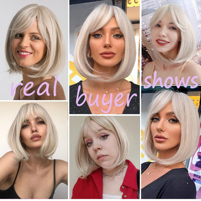 Short Bob Synthetic Wigs for Women FTF Market