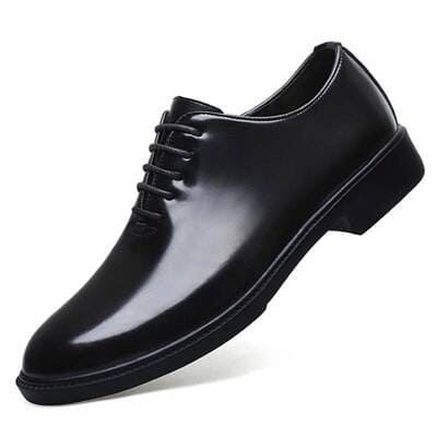 Men's black Derby dress shoes lace-up formal work uniform UK plus sizes FTF Market