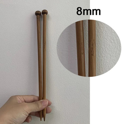 Pair of 35cm Bamboo Knitting Needles, 3mm to 10mm, pointed carbonized wooden single, beginners, ftf fashiBamboo Knitting Needles, 35cm knitting needles, 3mm to 10mm needles, pointed carbonized wooden needles, single needles, knitting for beginners, knitting supplies, bamboo needles, hand knitting tools, ftf fashion, affordable luxury fashion market, ft fast fashion, ft fashion, uk fashion market trends, ftf market UK trendy fashion, ftf market UK trendy fashion at affordable prices, fast fashion explainon, 