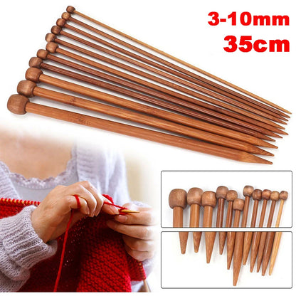 Pair of 35cm Bamboo Knitting Needles, 3mm to 10mm, pointed carbonized wooden single, beginners, ftf fashiBamboo Knitting Needles, 35cm knitting needles, 3mm to 10mm needles, pointed carbonized wooden needles, single needles, knitting for beginners, knitting supplies, bamboo needles, hand knitting tools, ftf fashion, affordable luxury fashion market, ft fast fashion, ft fashion, uk fashion market trends, ftf market UK trendy fashion, ftf market UK trendy fashion at affordable prices, fast fashion explainon, 