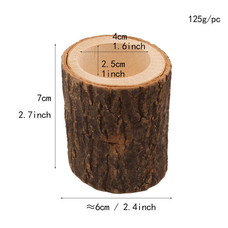 Wooden log with measurements and weight information on a white background