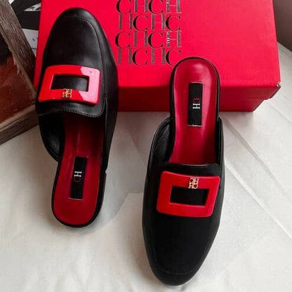Black Waterproof baotou luxury mules office women FTF Market UK