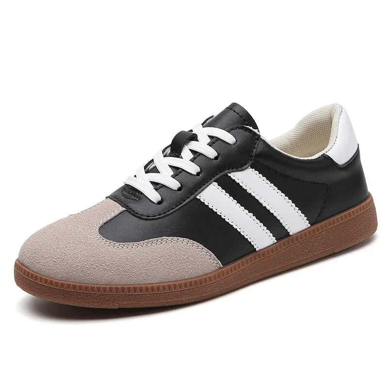 Stylish Women's Retro Low Cut Sneakers in Grey and White