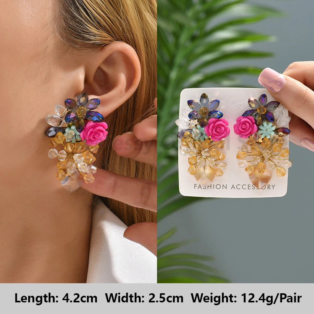 Colorful Series Shiny Rhinestone Big Stud Earrings, luxury round fashion jewelry, 2025 trend, women, party accessories, gift. 
Shiny rhinestone studs, colorful earrings, luxury jewelry, 2025 trend, women's accessories, party earrings, fashion jewelry, gift, ftf fashion, mode ftf, FTF Market UK