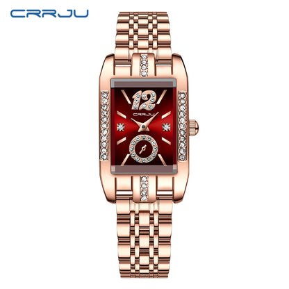 Women's Elegant Rhinestone Quartz Wristwatch - Fashionable Timepiece