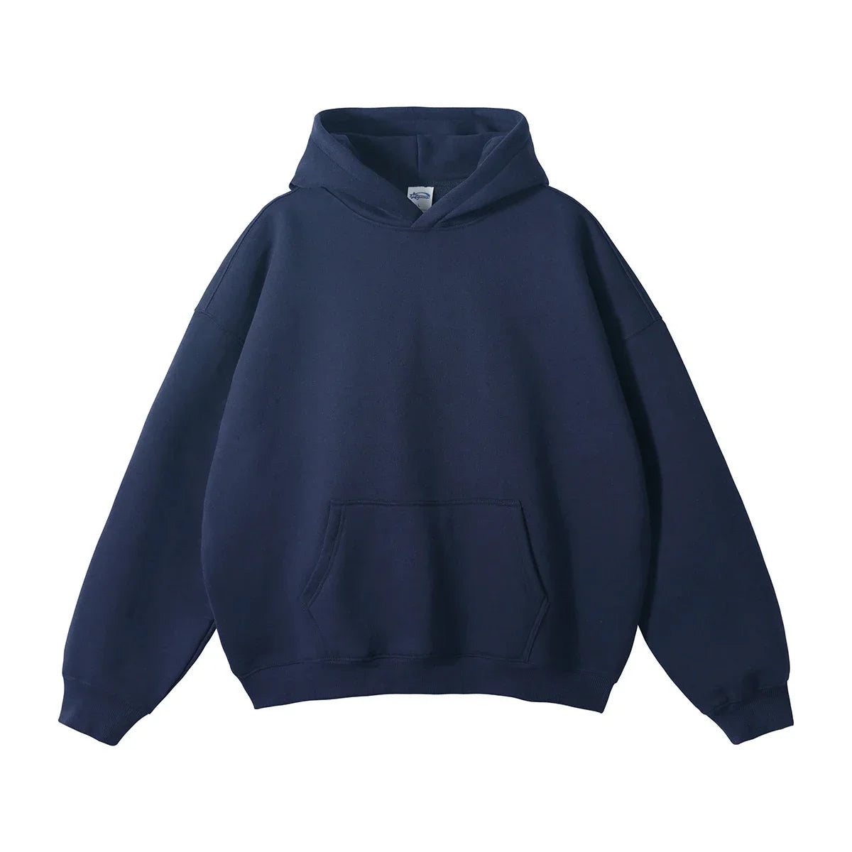 Navy blue hoodie on a white background