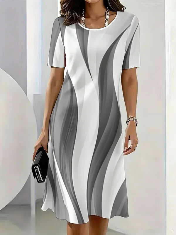 Gradient stripe casual dress women loose fit – colour 9