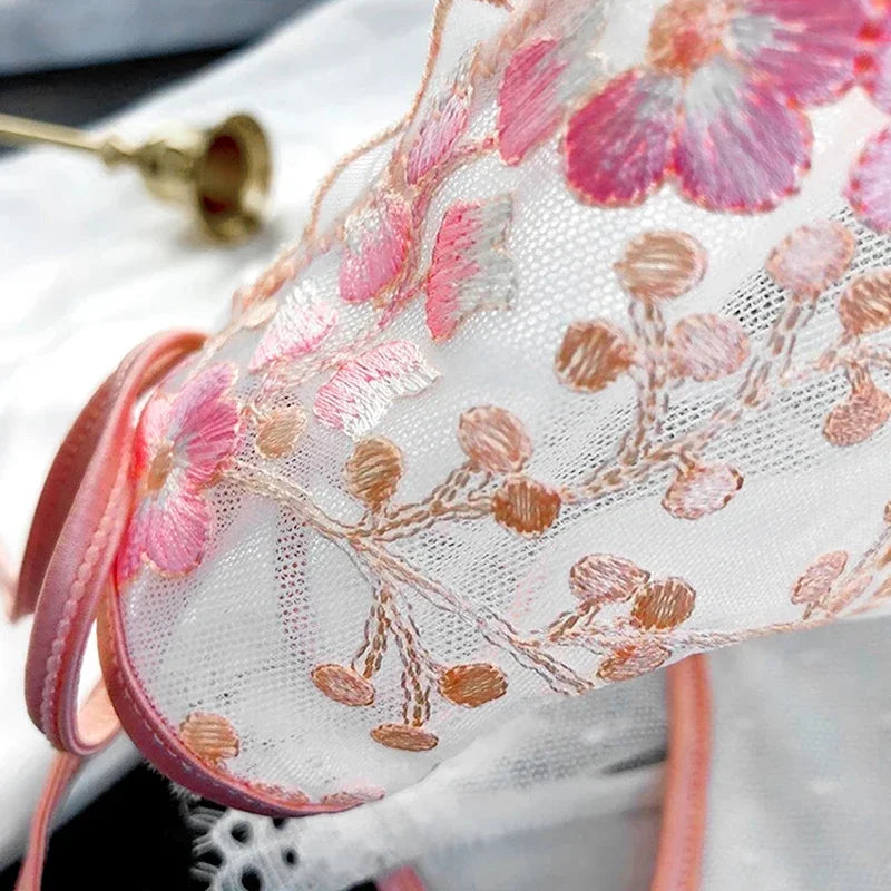 Pink lace underwear vintage style uk-ftf