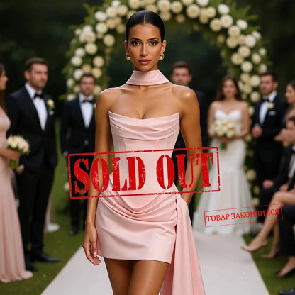 Pink corset dress strapless satin mini uk-ftf