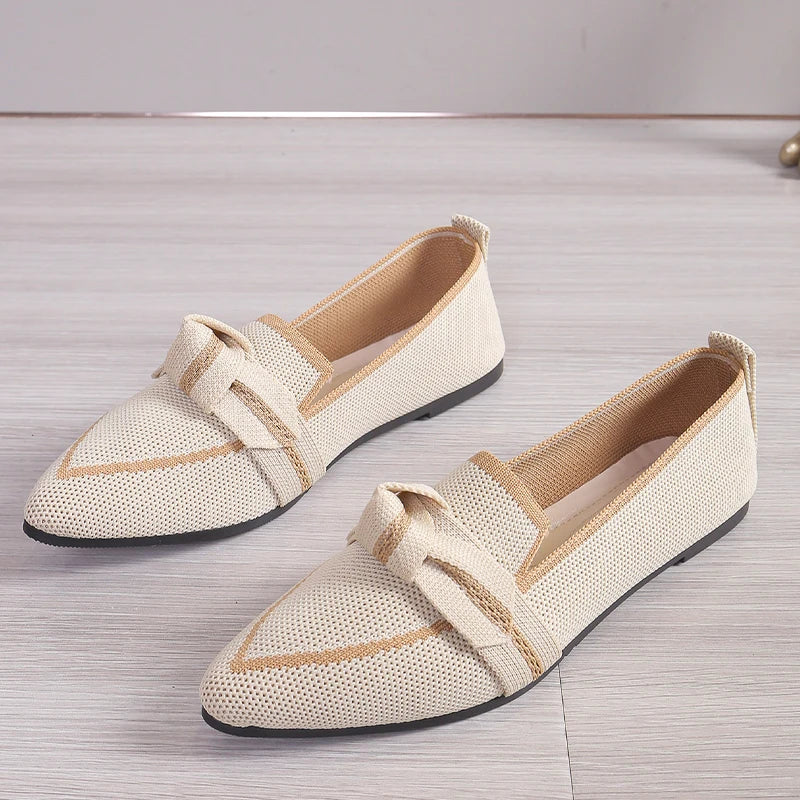 Women's Pointed Toe Ballet Flats - Casual Slip-On Loafers