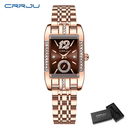 Women's Elegant Rhinestone Quartz Wristwatch - Fashionable Timepiece