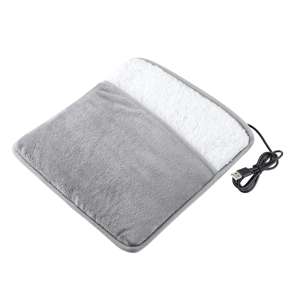 Electric foot heating pad, USB charging, soft plush, washable, comfort and warmth, improves sleep, ftf fashion.