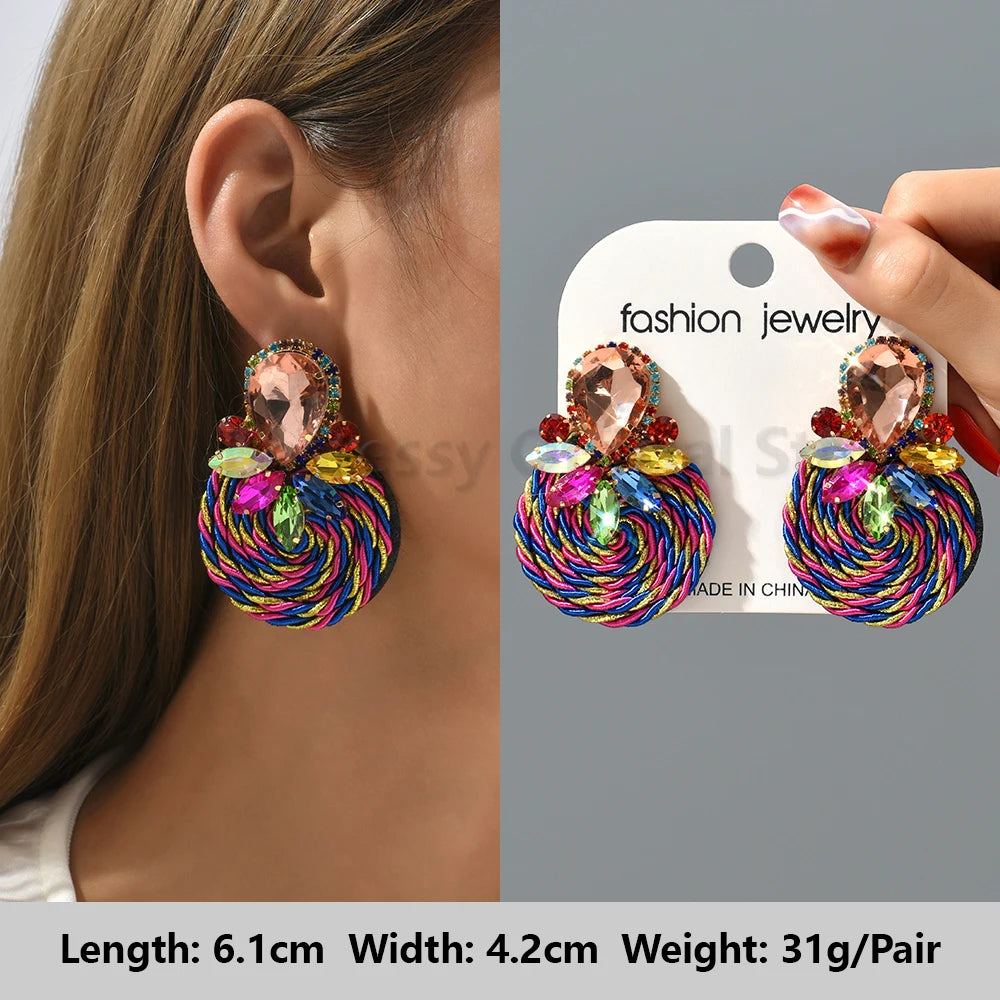 Colorful Series Shiny Rhinestone Big Stud Earrings, luxury round fashion jewelry, 2025 trend, women, party accessories, gift. 
Shiny rhinestone studs, colorful earrings, luxury jewelry, 2025 trend, women's accessories, party earrings, fashion jewelry, gift, ftf fashion, mode ftf, FTF Market UK