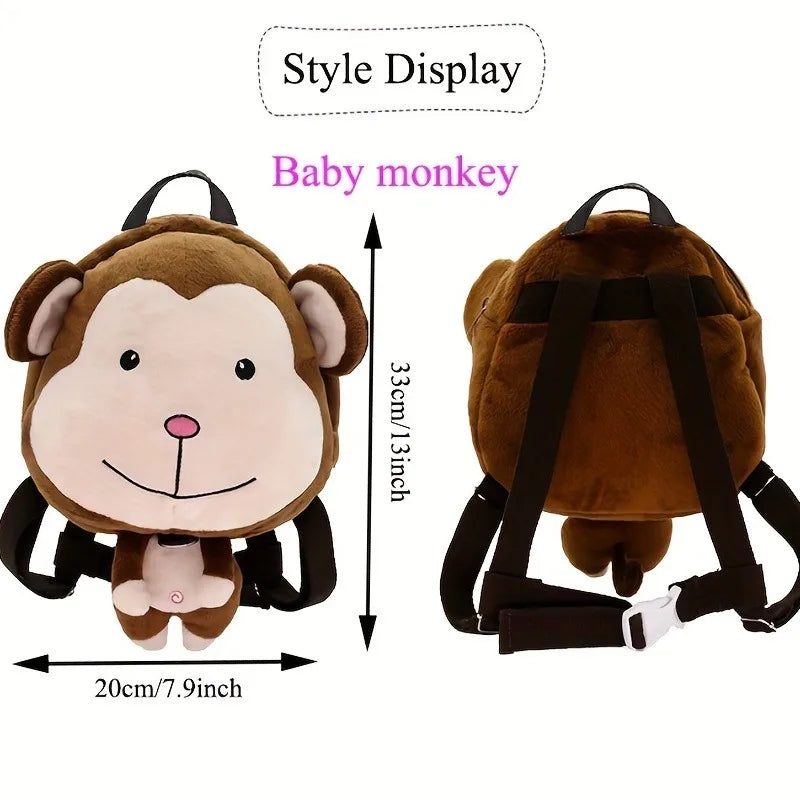 Cute animal toddler backpack with safety harness leash.