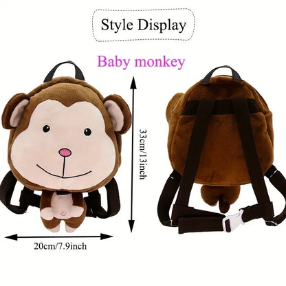 Cute animal toddler backpack with safety harness leash.