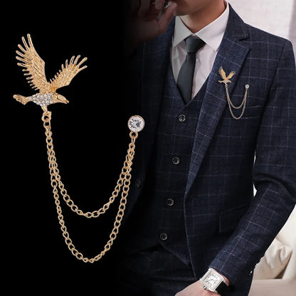 Elegant rhinestone lapel pins for men and women. Tassel, crown, floral pins for suits, collars, weddings, parties. Zinc alloy metal, classic style.