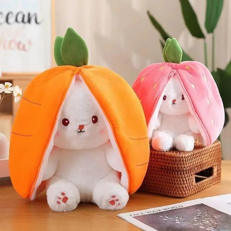 Creative Strawberry Rabbit Doll, Little Rabbit Plush Toy, birthday gift, Valentine's Day pillow, carrot design, ftf fashion