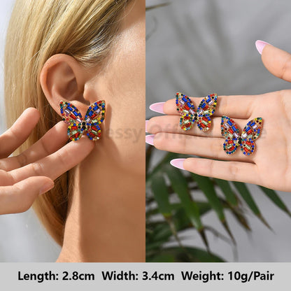 Colorful Series Shiny Rhinestone Big Stud Earrings, luxury round fashion jewelry, 2025 trend, women, party accessories, gift. 
Shiny rhinestone studs, colorful earrings, luxury jewelry, 2025 trend, women's accessories, party earrings, fashion jewelry, gift, ftf fashion, mode ftf, FTF Market UK