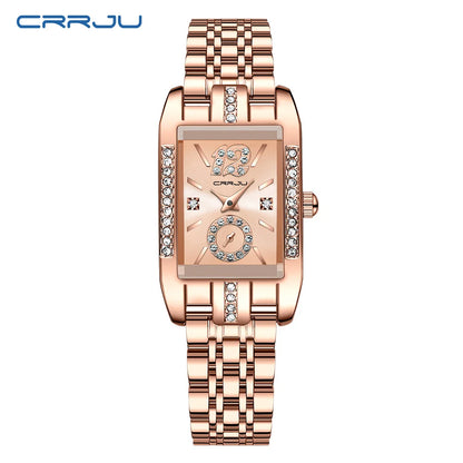 Women's Elegant Rhinestone Quartz Wristwatch - Fashionable Timepiece