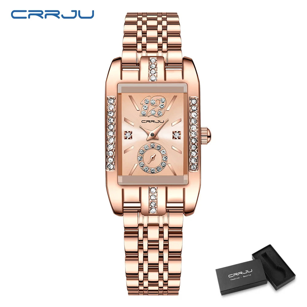 Women's Elegant Rhinestone Quartz Wristwatch - Fashionable Timepiece