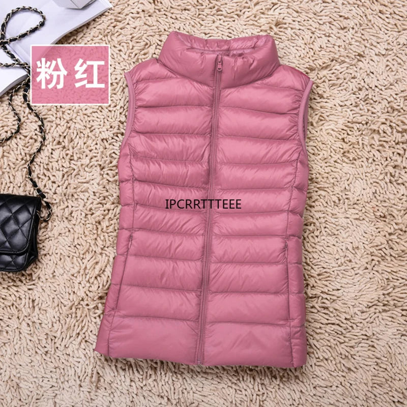 2023 New Women Sleeveless Slim Ultra Light Down Jacket, portable, lightweight vest, windproof, warm waistcoat, women's gift, ftf fashion, Ultra Light Down Jacket, sleeveless women's jacket, slim fit jacket, portable lightweight vest, windproof warm waistcoat, women's fashion, autumn winter wear, lightweight women's vest, cozy winter jacket, fashionable winter vest, women's outerwear, ftf fashion