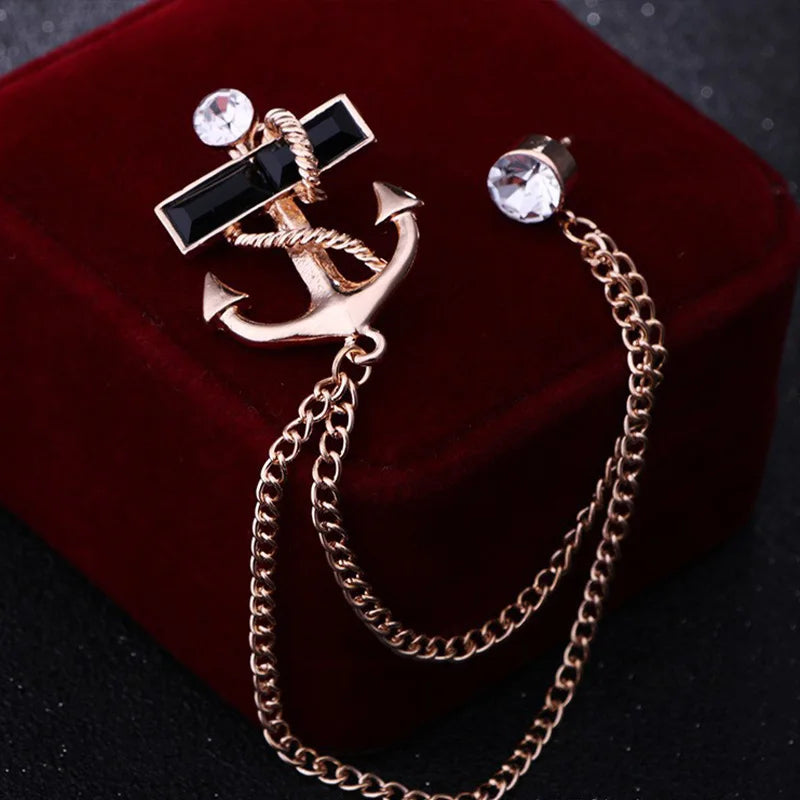 Elegant rhinestone lapel pins for men and women. Tassel, crown, floral pins for suits, collars, weddings, parties. Zinc alloy metal, classic style.