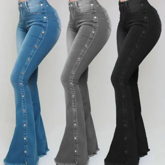 Sculpting butt-lift high-waist flare jeans women FTF Market UK