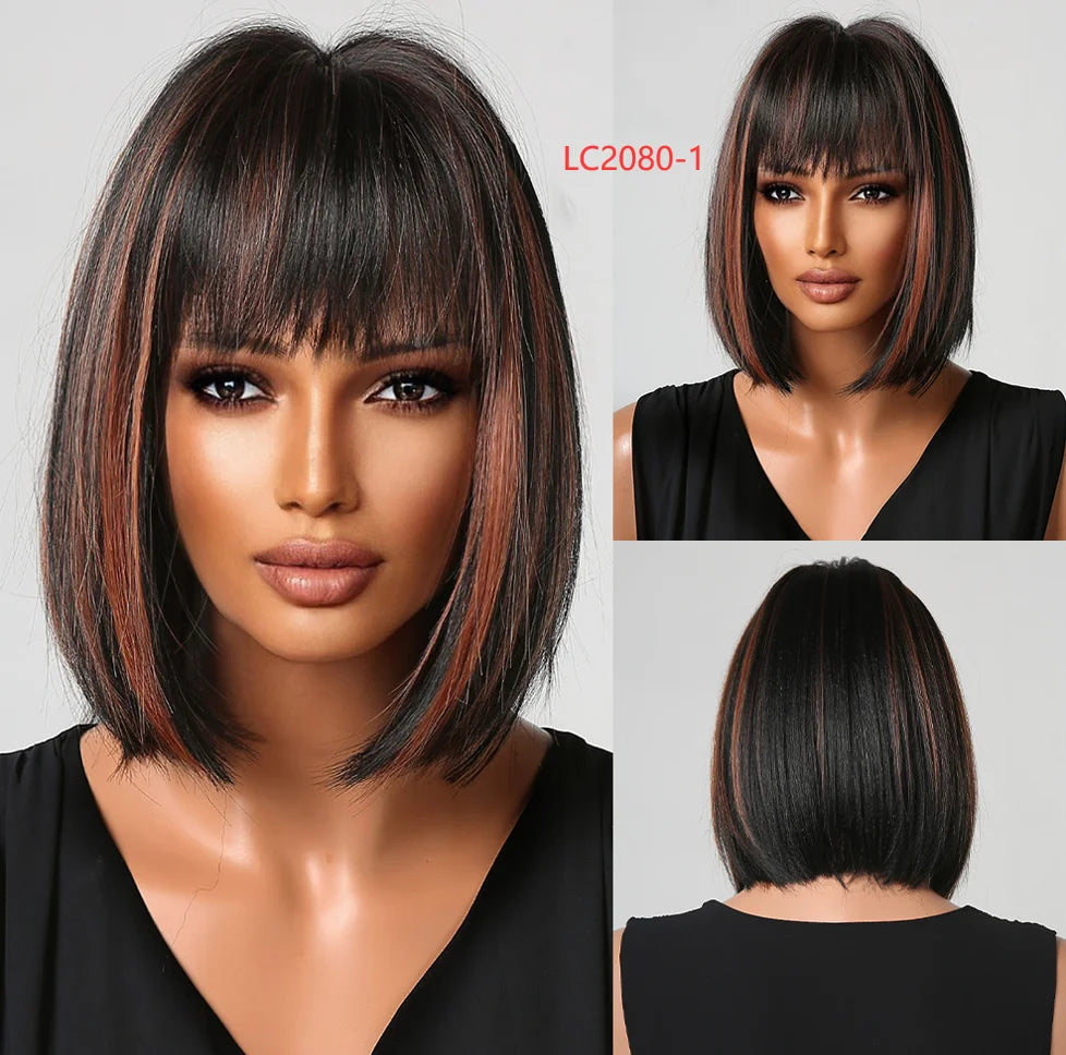 Stylish Short Blonde and Gray Bob Wig for Women