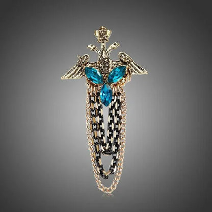 Elegant rhinestone lapel pins for men and women. Tassel, crown, floral pins for suits, collars, weddings, parties. Zinc alloy metal, classic style.