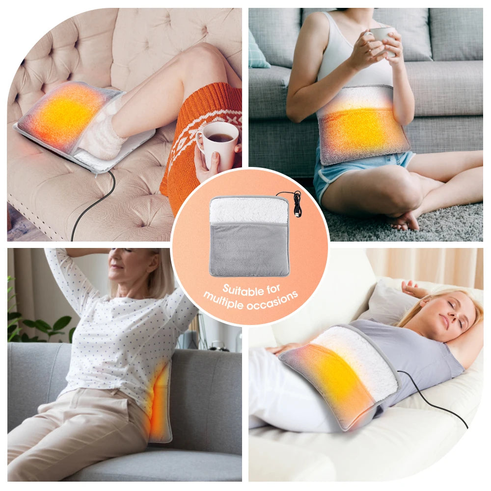 Electric foot heating pad, USB charging, soft plush, washable, comfort and warmth, improves sleep, ftf fashion.