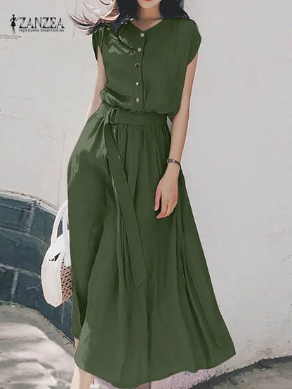 Women's Fashion Short Sleeve Dress, summer elegant party dress, mid-calf length, polyester spandex blend, vintage-inspired, casual and formal wear.