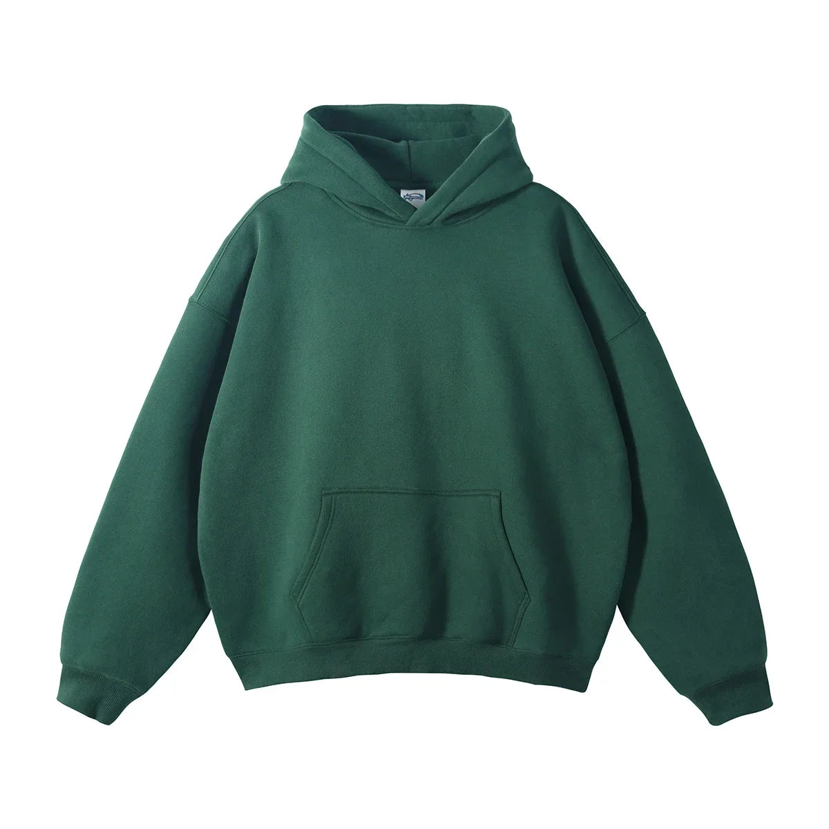 Green hoodie on a white background